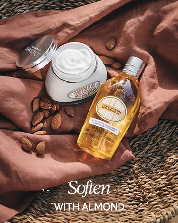 almond collection; loccitane; soften